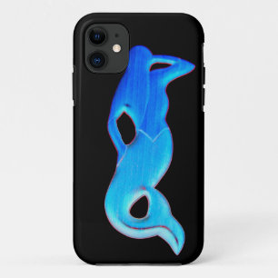 iPhone 11 sirène bleue sur coque noir