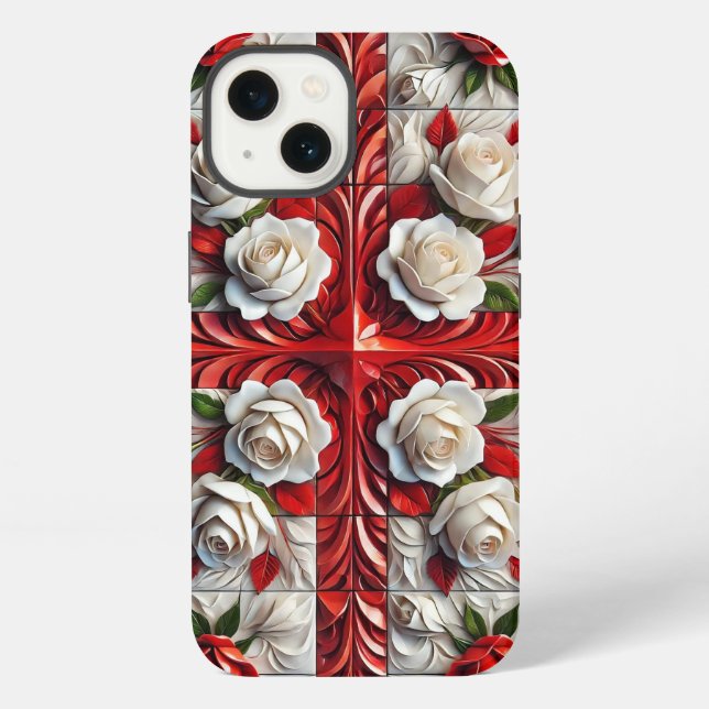 iPhone 13 Case-Mate mit Rosen-Design Hülle (Rückseite)