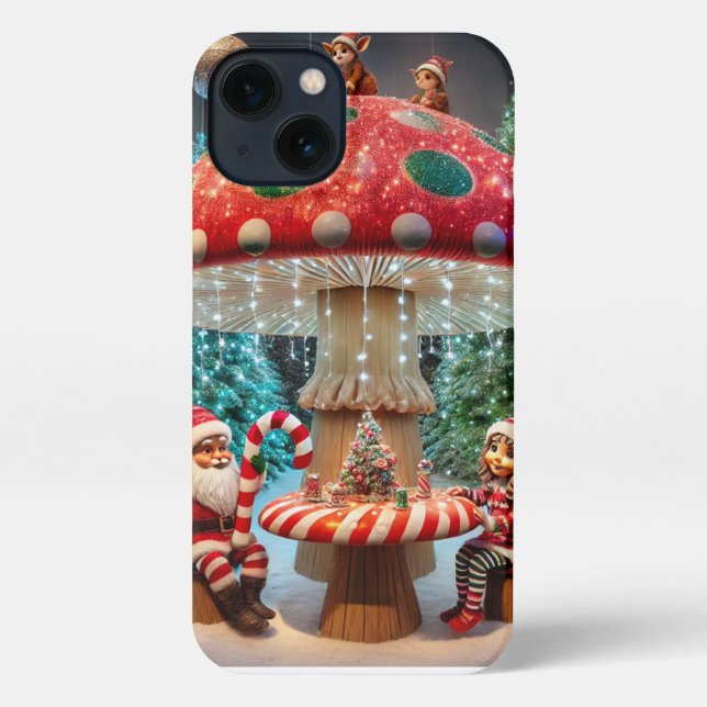 iPhone 13 Fall: Weihnachts-Pilzdesign Hülle (Rückseite)
