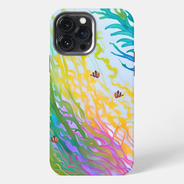 iPhone 13 Pro Max Hülle mit bunter Meeres-Gras (Rückseite)