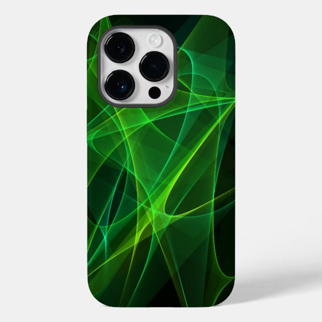 iphone 14 abstraits coques noir vert pro (Verso)