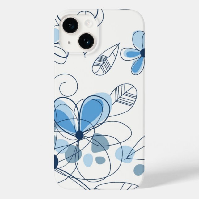 iPhone 14 Case-Blue Blumen Case-Mate iPhone 14 Hülle (Rückseite)