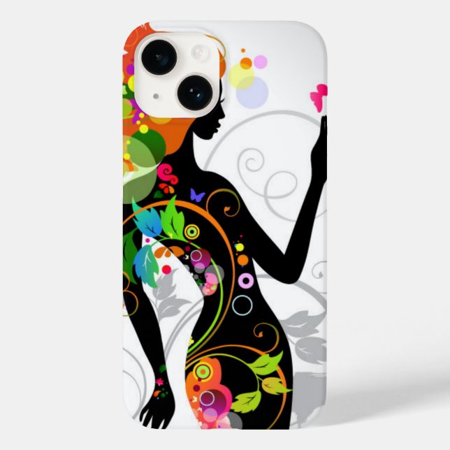 iPhone 14 Case-Floral Girl-Silhouette Case-Mate iPhone 14 Hülle (Rückseite)