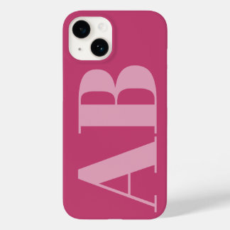 iPhone 14 Coque Monogramme minimal initial pour fille rose m