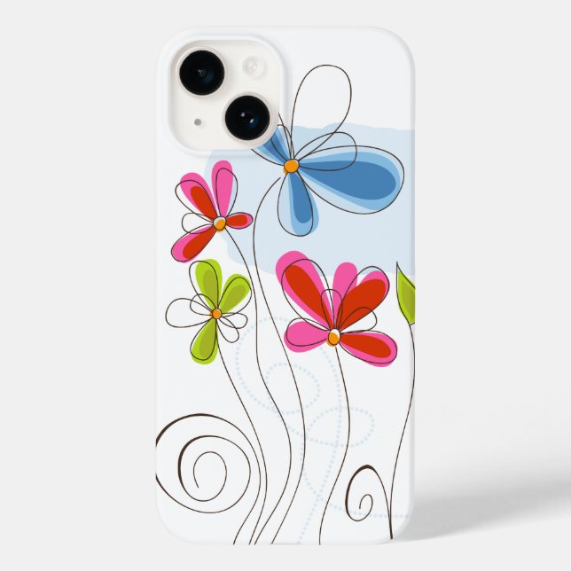 iPhone 14 Fleurs peintes par Coque (Verso)