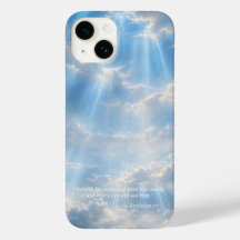 iPhone 14-Hülle • Leuchtende Wolken mit Bibelvers