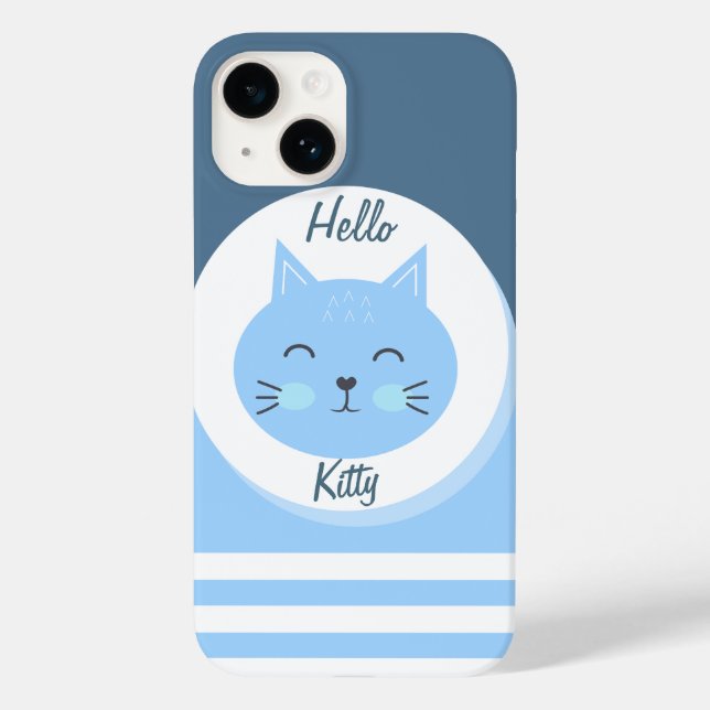 iPhone 14 Hüllen Hallo Kitty White & Blue Color (Rückseite)