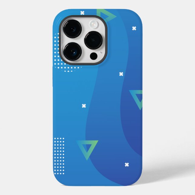 iPhone 14 Pro Hüllen Schönes blaues Design (Rückseite)