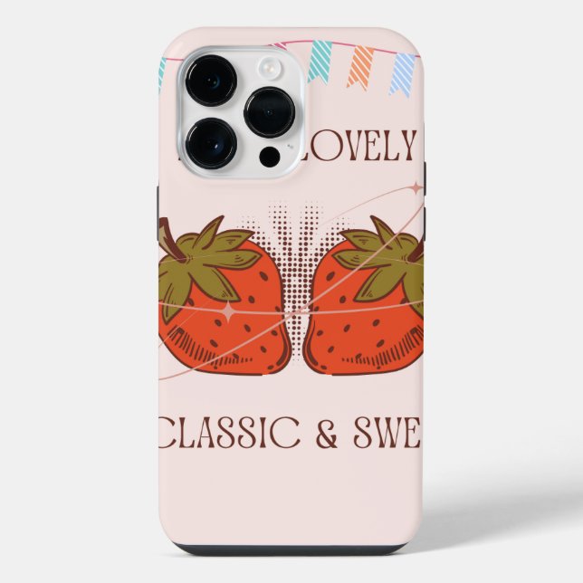 iPhone 14 Pro Max Gehäuse - Erdbeeren Hülle (Rückseite)