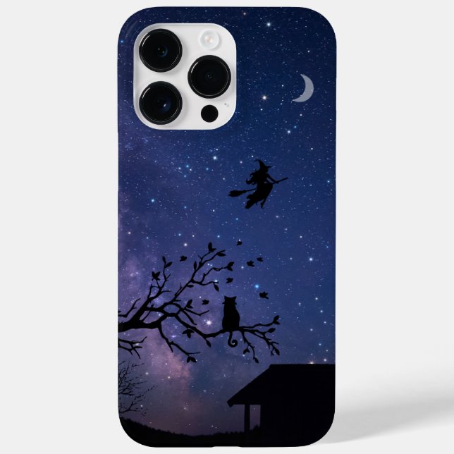 iPhone 14 Pro Max Hülle – Blaue Halloween-Illustra (Rückseite)