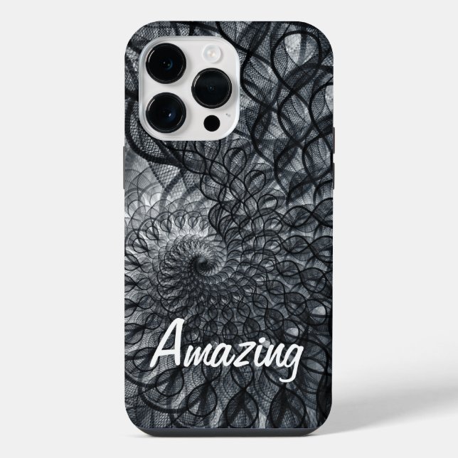 iPhone 14 Pro Max | Schwarze Abstrakte Hüllen Hülle (Rückseite)