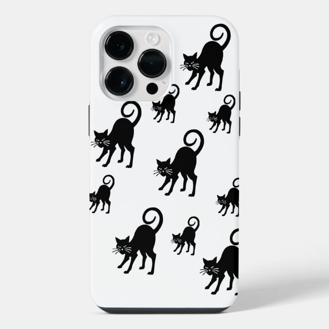 IPhone 14 Pro Max - schwarzes Katzen-Case Hülle (Rückseite)