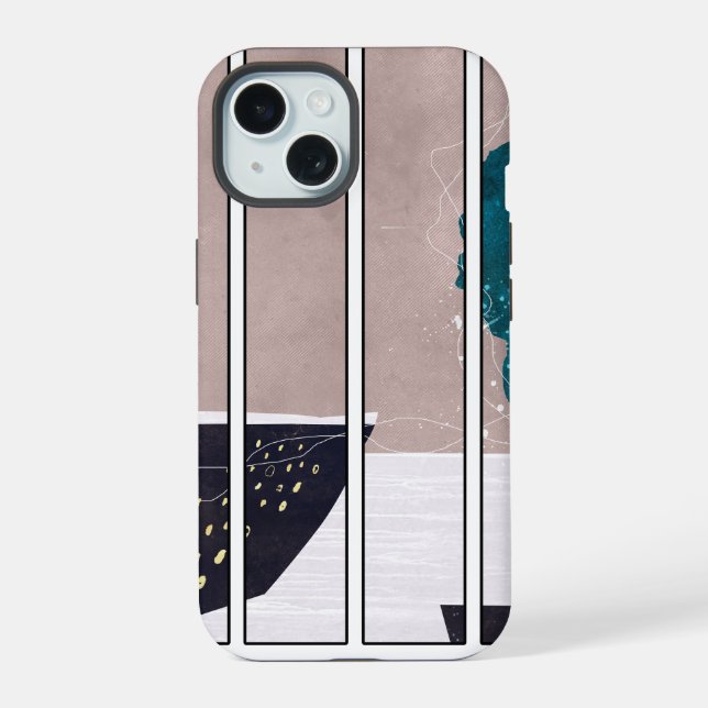 iPhone 15 abstraktes Case-Design Hülle (Rückseite)