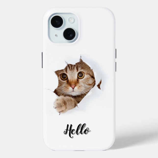 IPhone 15 coque avec chaton mignon (Verso)