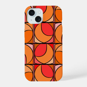 Iphone 15 Hülle Design 70er orange