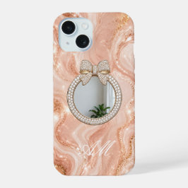 iPhone 15 Hülle Roségold Marmor Personalisierter N
