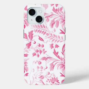 iPhone 15 Phone Case mit rosa Blumendesign