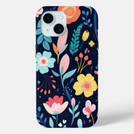 iPhone 15 Phone Case W/Cartoon Art Blumendesign