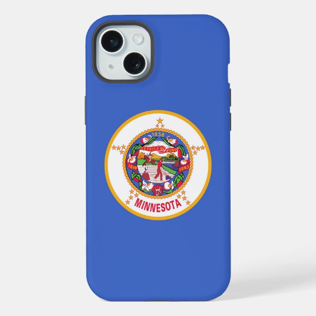 iPhone 15 Plus Case-Mate, Minnesota-Flagge Hülle (Rückseite)