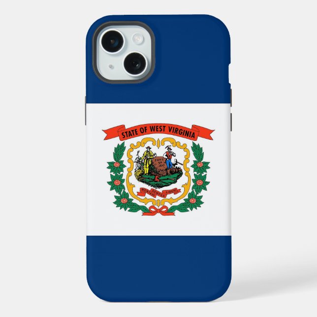 iPhone 15 Plus Case-Mate, West Virginia-Flagge Hülle (Rückseite)