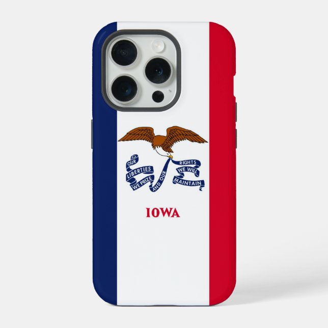 iPhone 15 Pro Case-Mate, Iowa-Flagge Hülle (Rückseite)