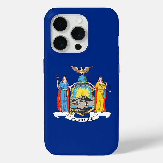 iPhone 15 Pro Case-Mate, New Yorker Staatsflagge Case-Mate iPhone Hülle (Rückseite)