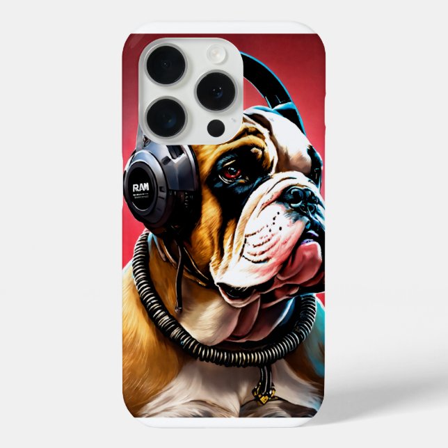 iPhone 15 Pro Fall mit Bulldog Grafik Case-Mate iPhone Hülle (Rückseite)