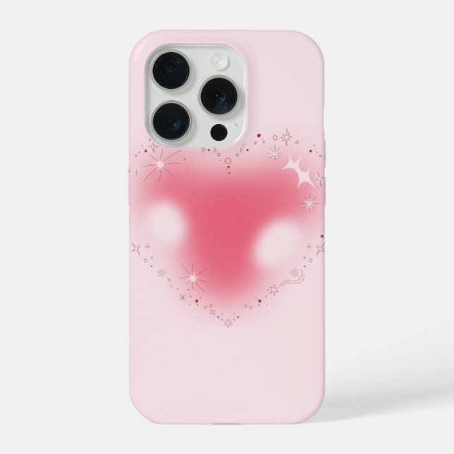 Iphone 15 Pro Hülle Soft Pink Herz. (Rückseite)