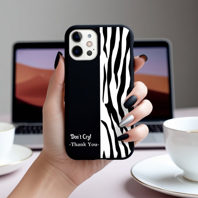 iPhone 15 Pro Max Ne pleure pas le Coque de motif Zebra (Créateur téléchargé)