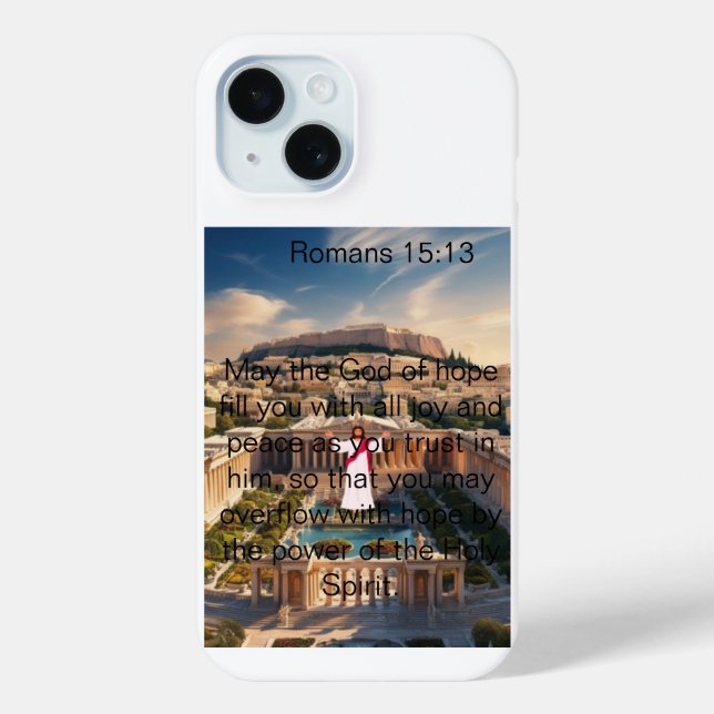 Iphone 15 "Romans 15:13" téléphone - coque (Verso)