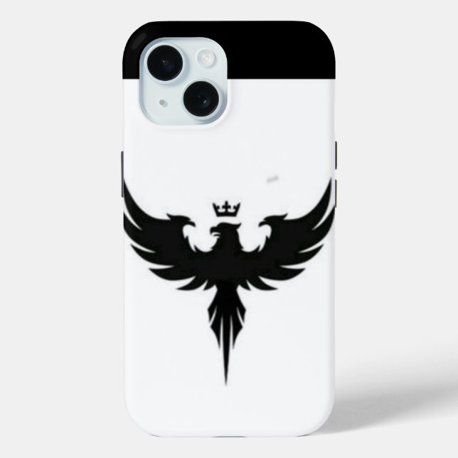 "iPhone 15 White & Eagle Design Case - Bold und El (Rückseite)