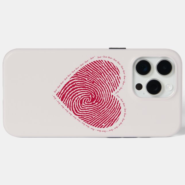 iPhone 16 Case - Fingerprint Liebe Heart - Einziga (Rückseite (Horizontal))