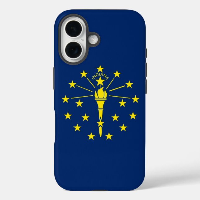 iPhone 16 Case-Mate mit Indiana-Flagge iPhone 16 Hülle (Rückseite)
