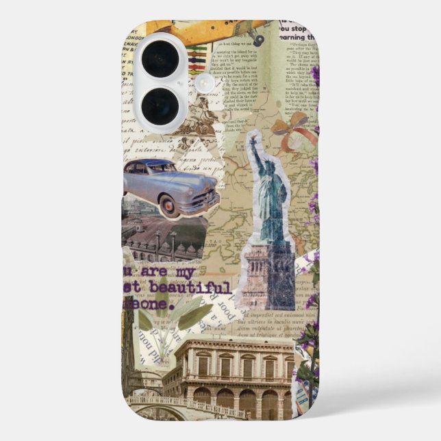 iPhone 16 Case Vintage European Aesthetic Collage  (Rückseite)