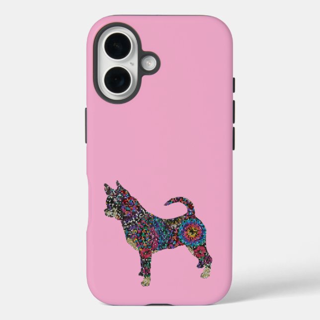iPhone 16 Case with chihuahua (Rückseite)
