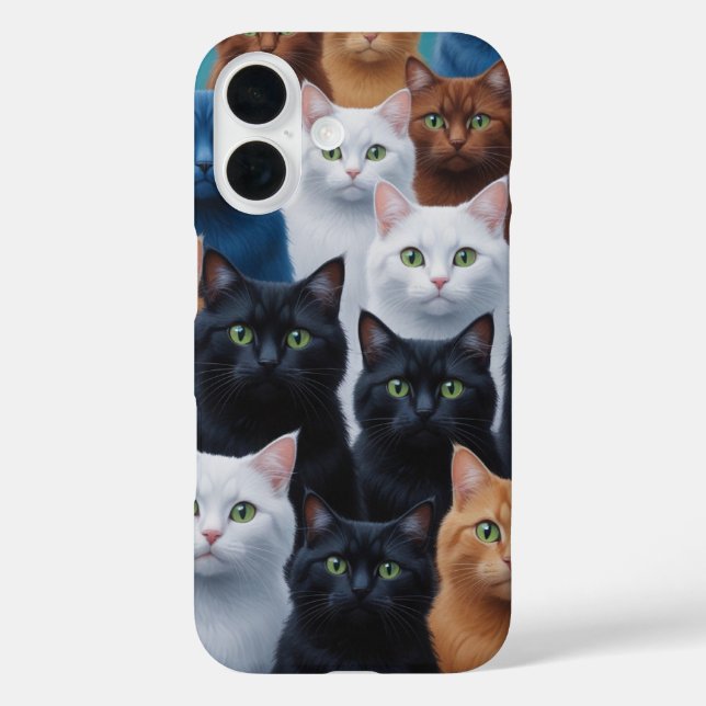 iPhone 16 coque - Amoureux des chats (Verso)