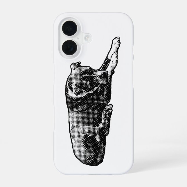 iPhone 16 Coque de chien Dot-Texture (Verso)