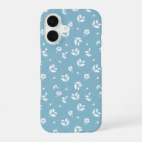 coque de téléphone turquoise avec fleurs blanches