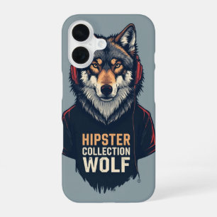 iPhone 16 Coque mobile Hipster Wolf Headphones