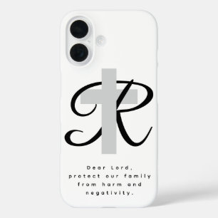 iPhone 16 Fall mit religiösem Kreuz und Gebet Hülle