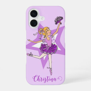 iPhone 16 Filles ballerine blonde violet coque