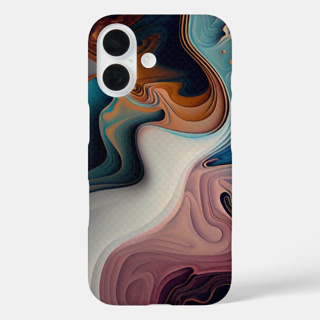 iPhone 16 Hülle abstraktes Marmordesign (Rückseite)