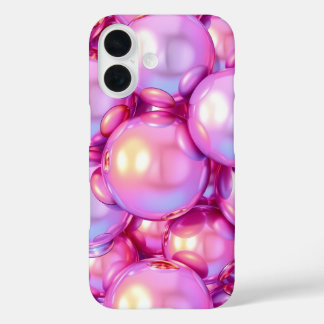 iPhone 16 Irisches Rosa 3D Glänzender Bubble Case