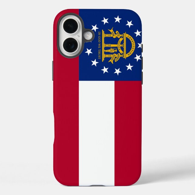 iPhone 16 Plus Case-Mate, georgische Flagge Hülle (Rückseite)