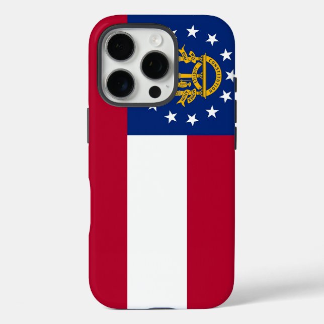 iPhone 16 Pro Case-Mate, georgische Flagge Hülle (Rückseite)