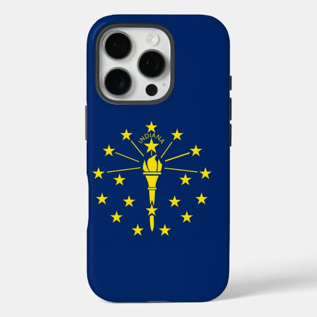 iPhone 16 Pro Case-Mate, Indiana-Flagge Hülle (Rückseite)
