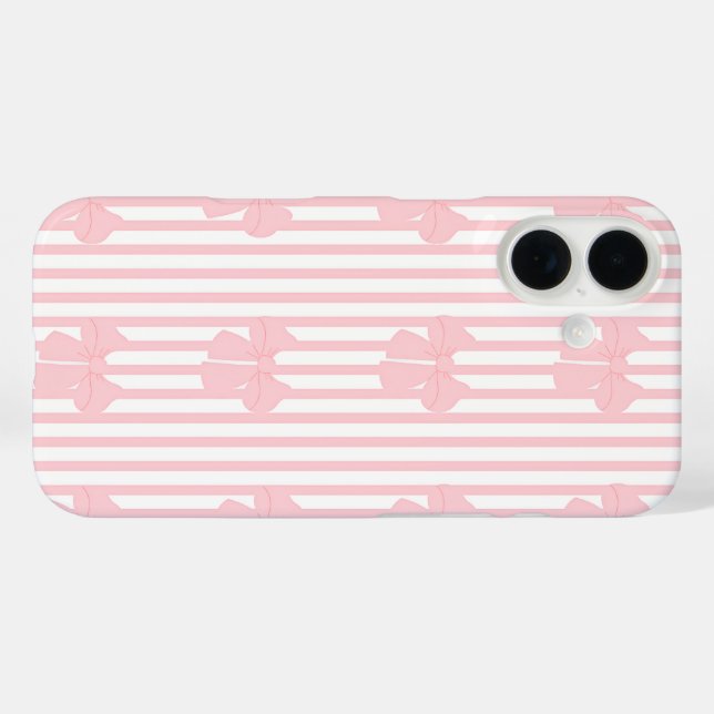 iPhone 16 rosa Schleifendesign Hülle (Rückseite (Horizontal))
