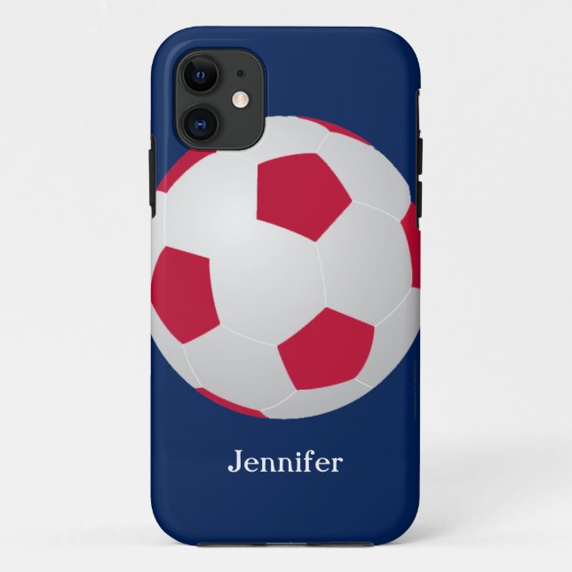 iPhone 5 Case, Fußball Ball, Rot, Weiß und Blau Case-Mate iPhone Hülle (Rückseite)