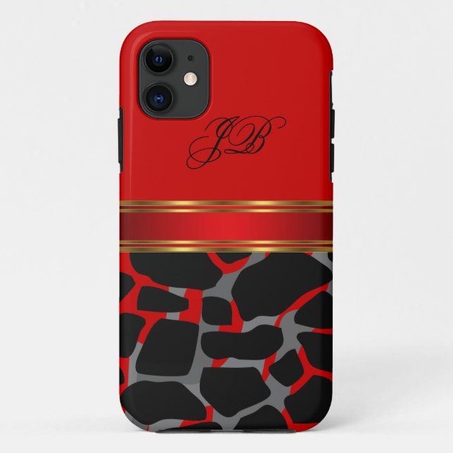 iPhone 5 Coque-Mate Coque rouge sauvage noir (Dos)