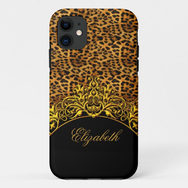 iPhone 5 Elegant Klasse Leopard Print Black Gold Case-Mate iPhone Hülle (Rückseite)
